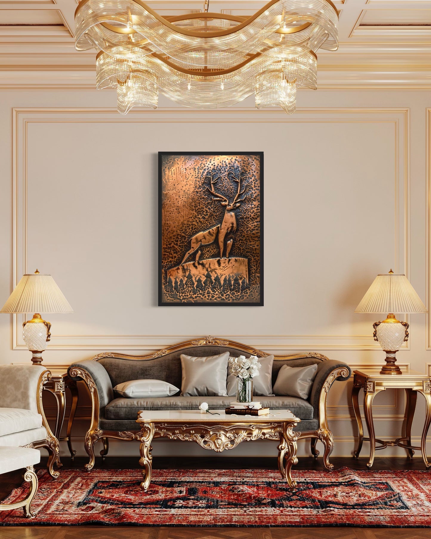 Grace in copper, crafted by hand - Reindeer