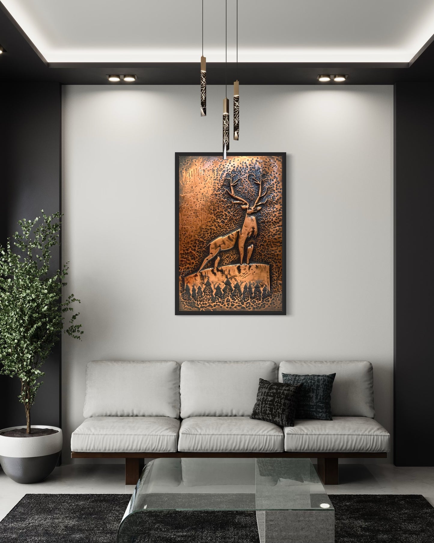 Grace in copper, crafted by hand - Reindeer