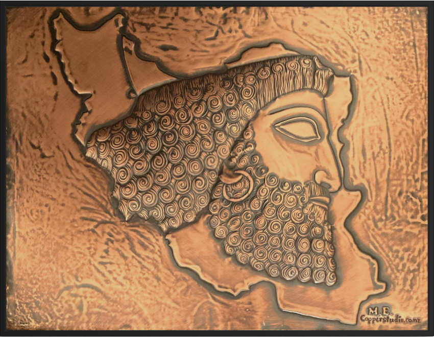Handcrafted Copper Relief – Achaemenid Soldier of Persepolis