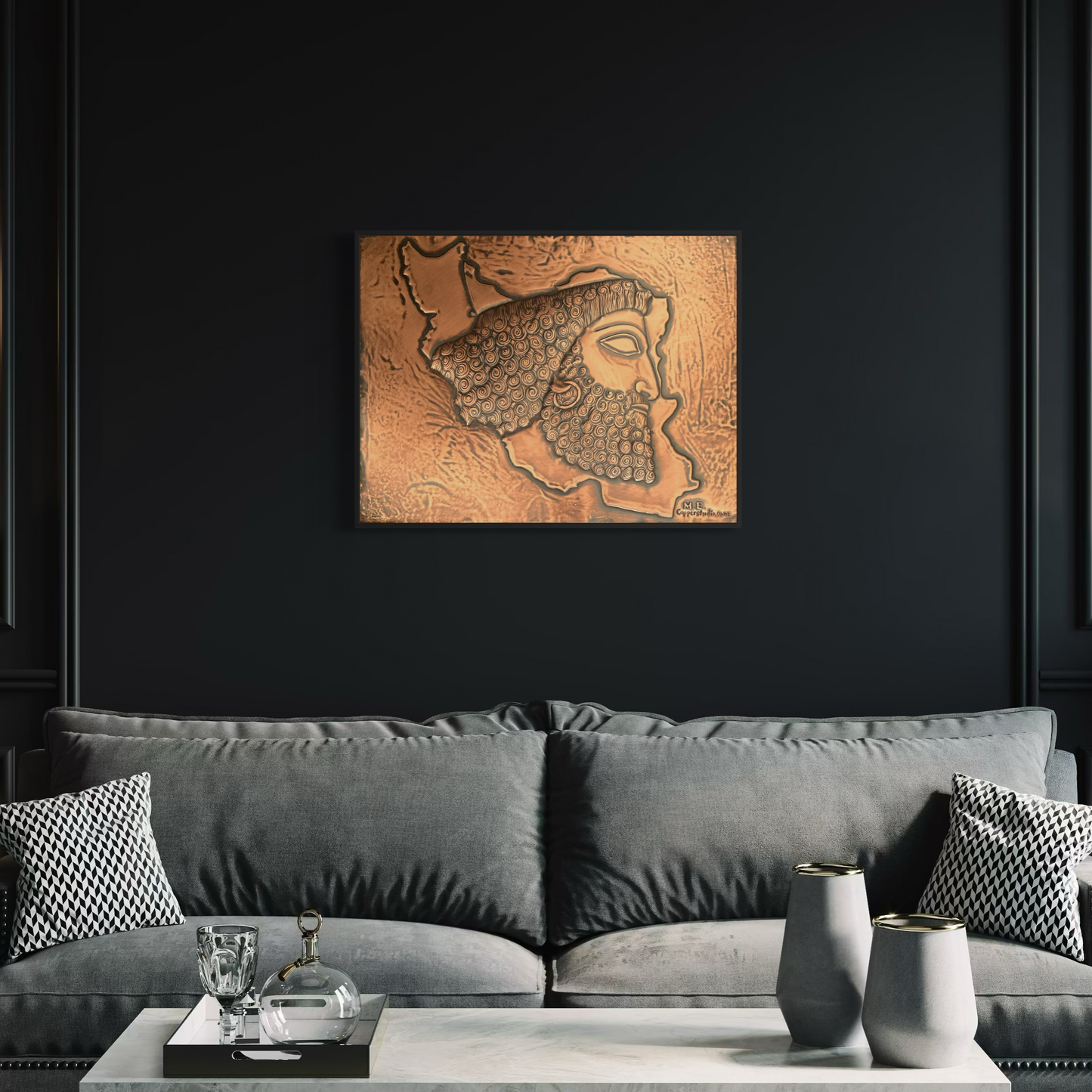 Handcrafted Copper Relief – Achaemenid Soldier of Persepolis