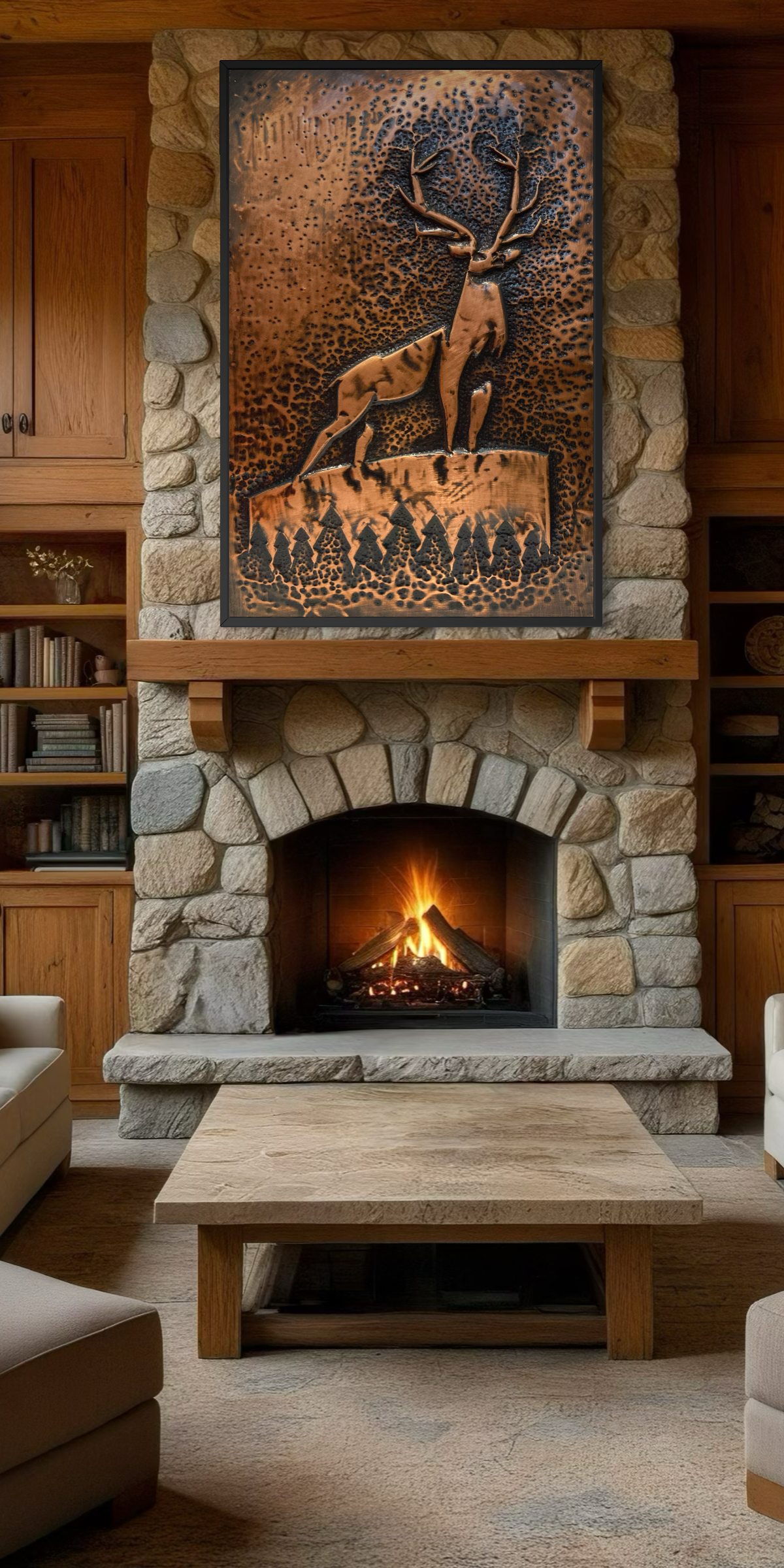 Grace in copper, crafted by hand - Reindeer