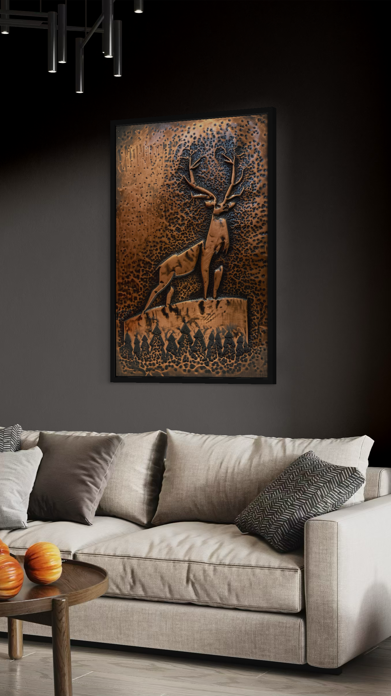Grace in copper, crafted by hand - Reindeer