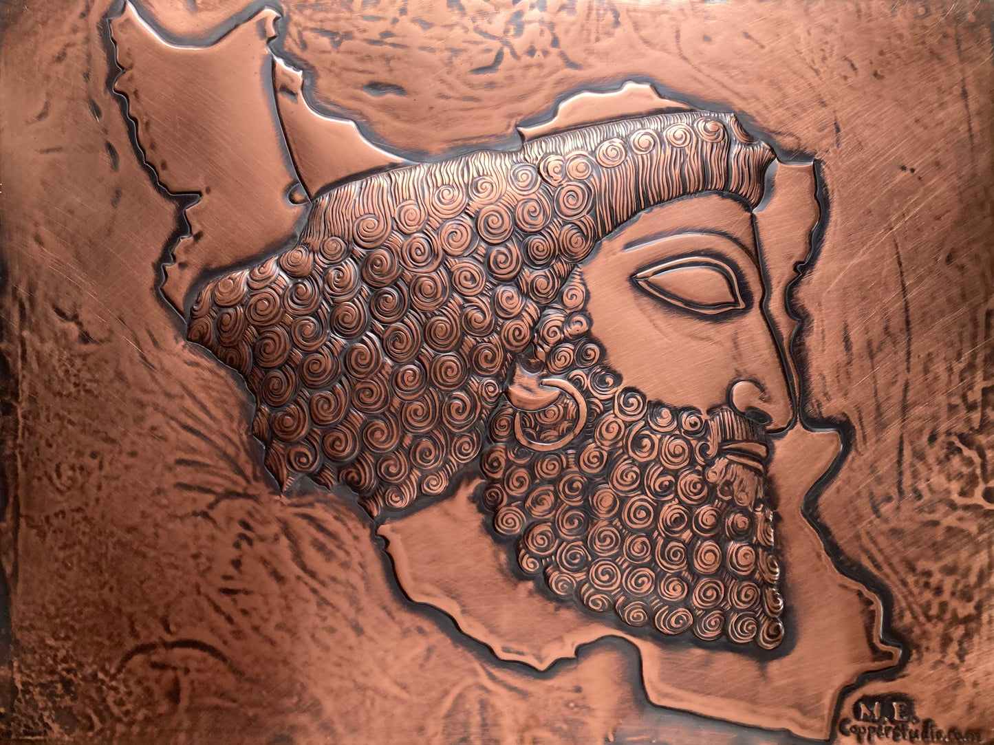 Handcrafted Copper Relief – Achaemenid Soldier of Persepolis