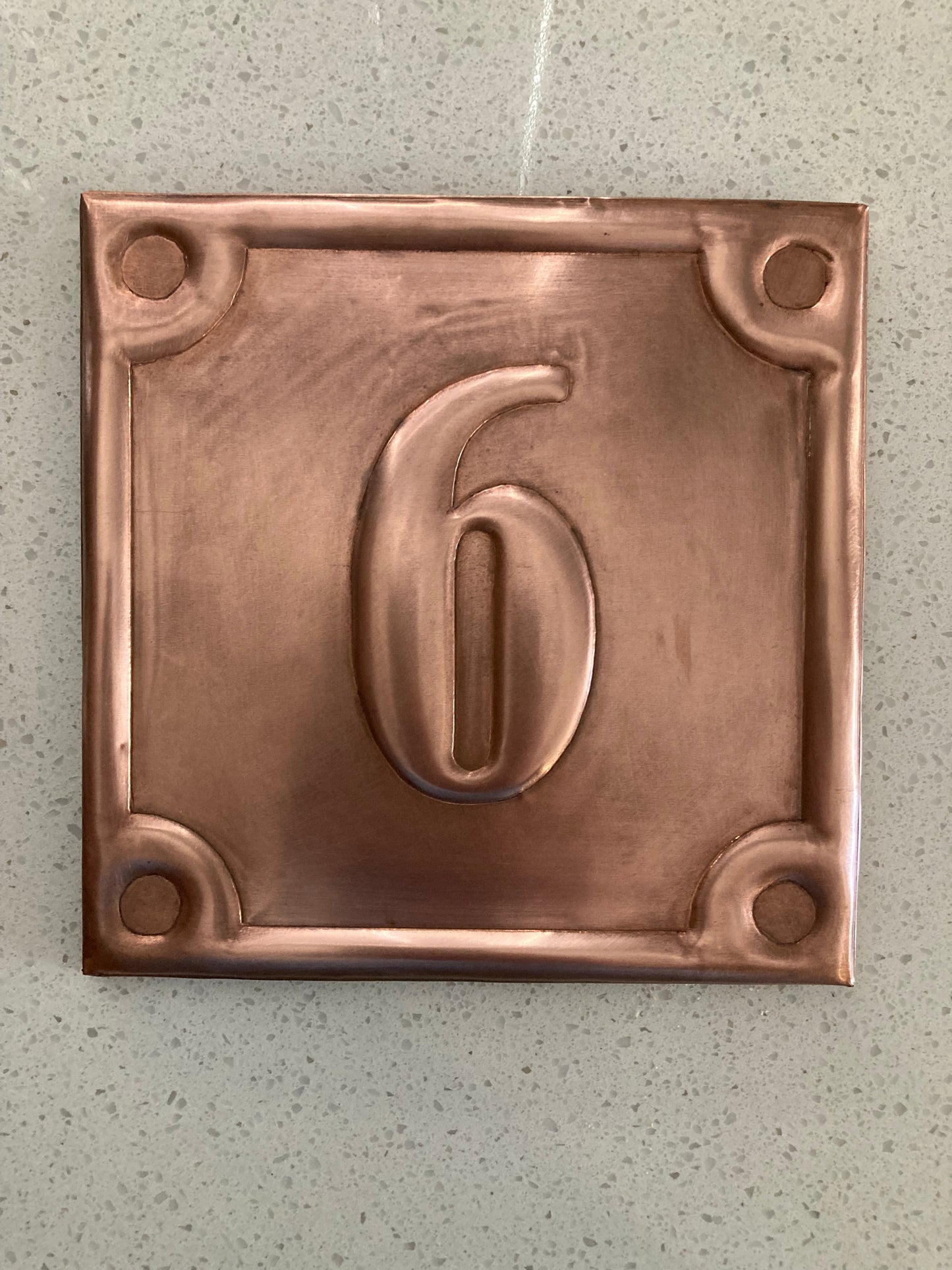 House number sign - raised edge