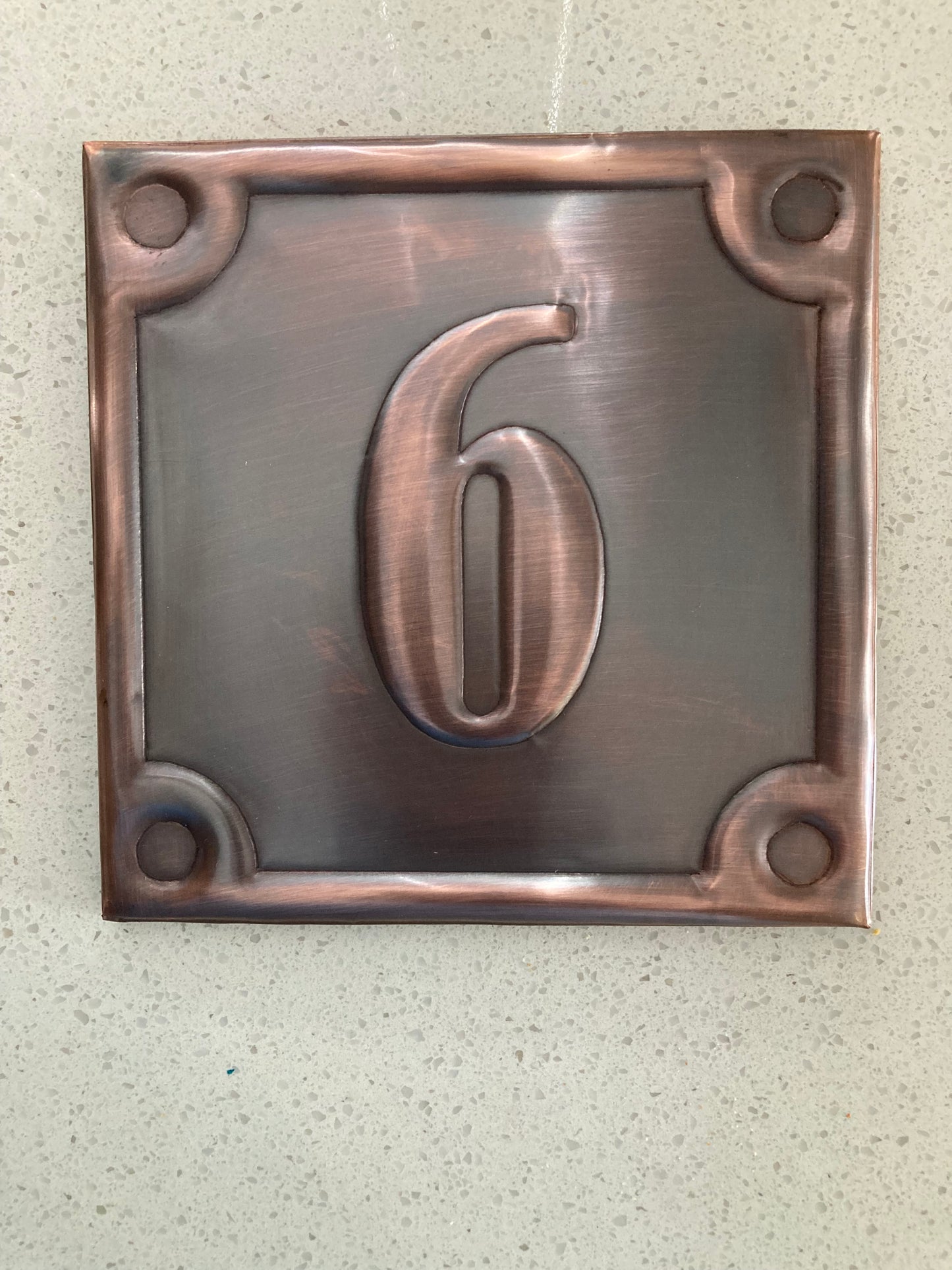 House number sign - raised edge